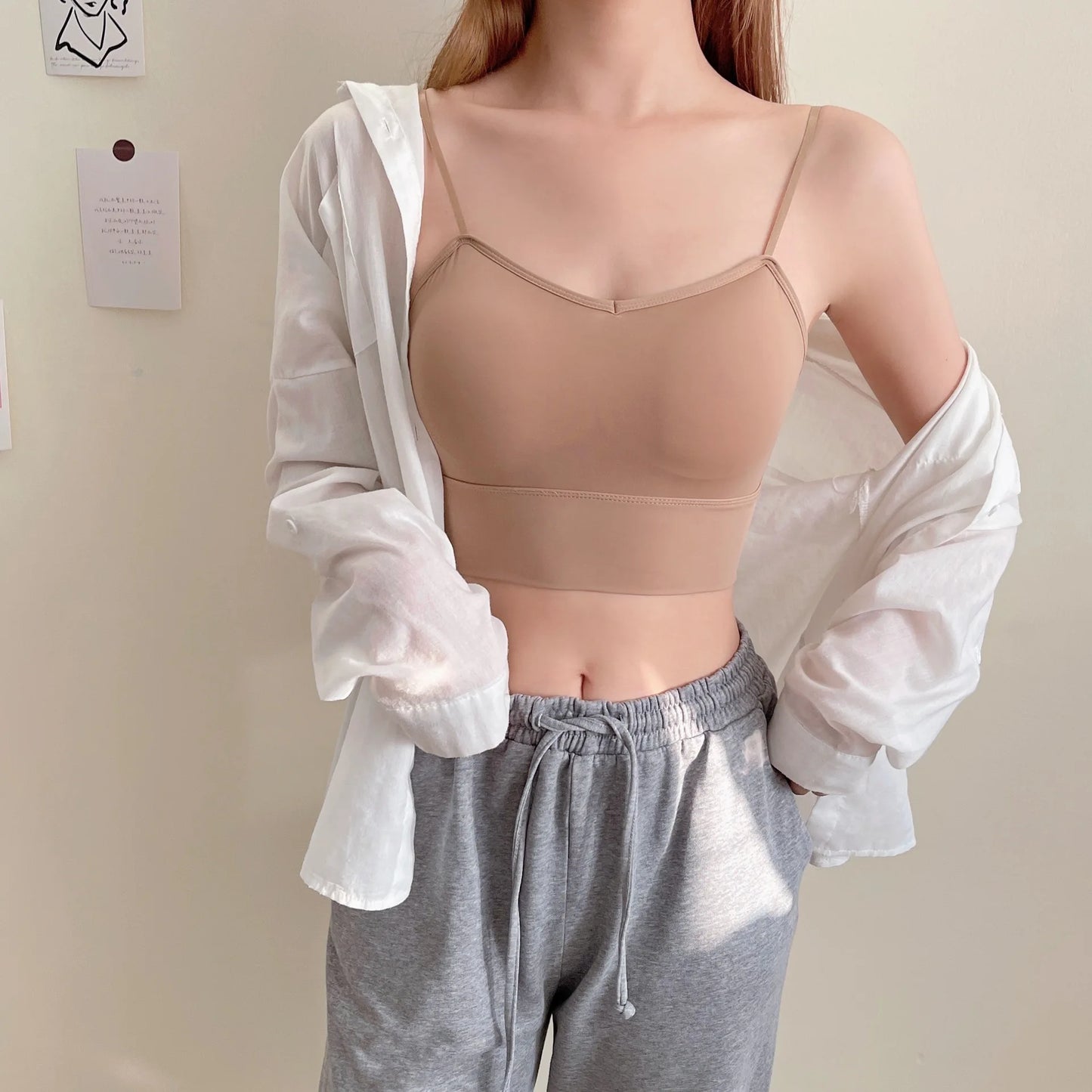 Custom Wholesale Wireless Summer Solid Pure Soft Youth Bra  Woman Underwear Comfortable Strap Silk Padded Bra