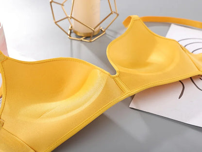 Fashion Girls Cheap Bras Comfortable Padded Wire Free Thin Breathable 3/4 Cup One-Piece Smooth T-Shirt Bra Asian Girls