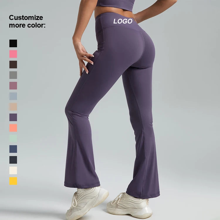 Sustainable High Waisted Flared Leggings for Yoga