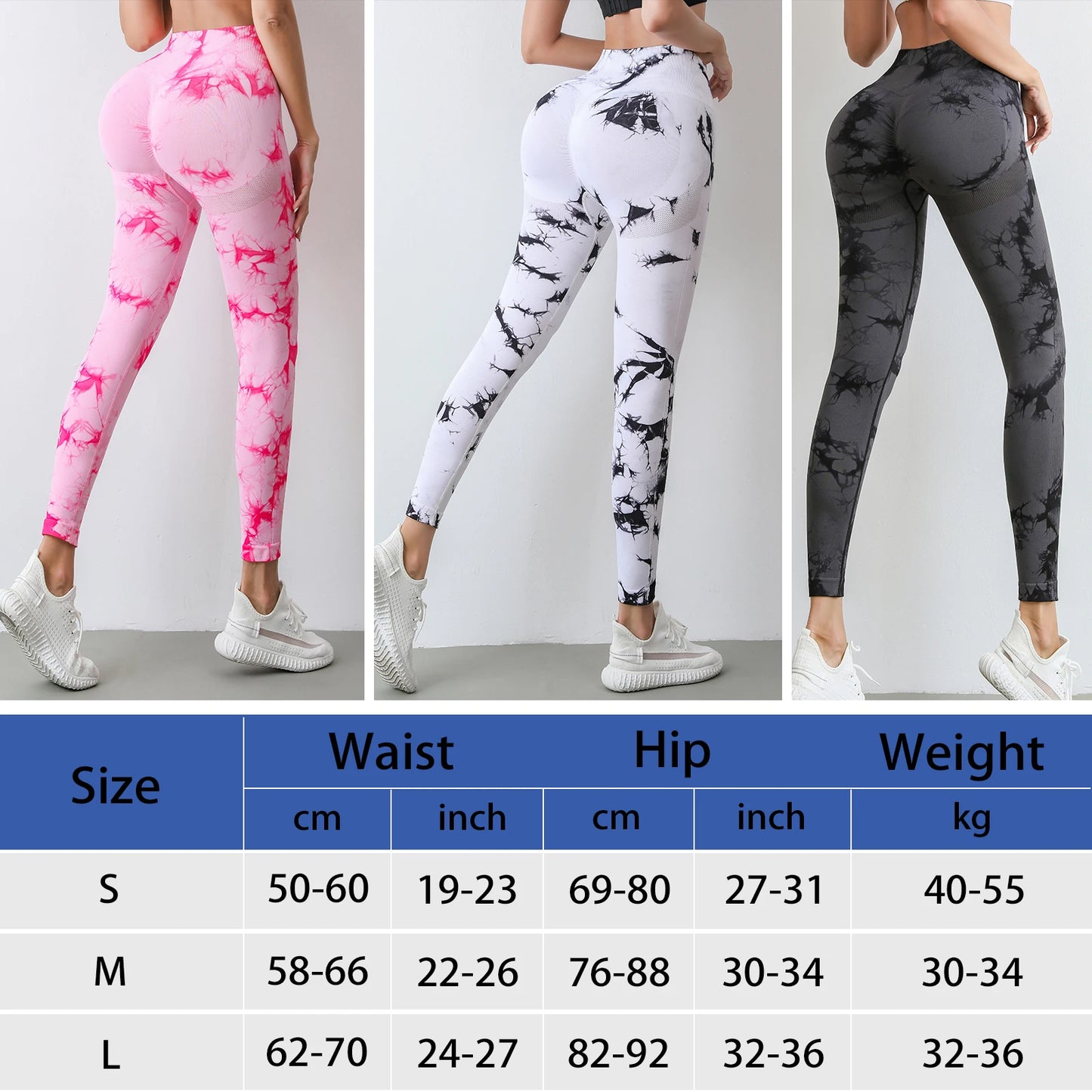 Wholesale Women Tie Dye Yoga Pants High Waisted Gym Fitness Booty Butt Lifting Workout Tight Scrunch Leggings for Women