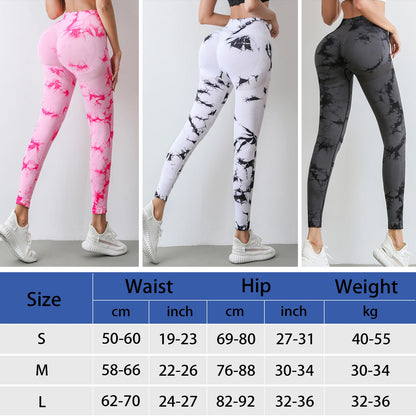 Wholesale Women Tie Dye Yoga Pants High Waisted Gym Fitness Booty Butt Lifting Workout Tight Scrunch Leggings for Women