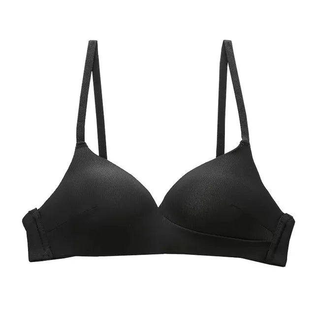 Dropshipping School Girls Fashion Simple  Solid Color Push up Wireless Adjustable T-shirt Bras Comfort Women Seamless Bra