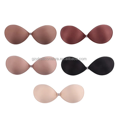 Plus Size Bra A-H Push up Strapless Backless Invisible Silicone for Women Fabric Manufacturer Woven Adults BRAS Plain Dyed Xinke