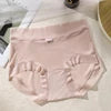 Wholesale Breathable Solid High Cut Sexy Women's Plus Size L XL 2XL 3XL Mid-Rise Slightly Transparent Underwear Panties Briefs