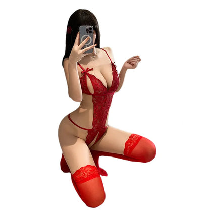 Multi-Color Sexy Lingerie Hot-Selling Tight Sleepwear with Lace Decoration Spandex/Polyester Material Breathable