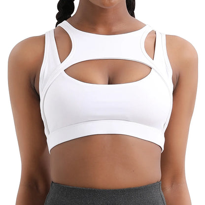New Sexy Cross Strap Backless Plus Size Sports Bra Womens Gym Set with Seamless Thick Yoga Bra Printed Pattern Low Shipping Cost
