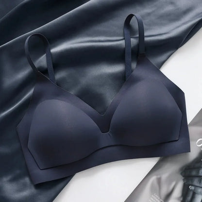 New Color Latex Underwear Gradient Jelly Bras Strap Anti-skipping Bra Wireless Backless for Women 6 Colors Available