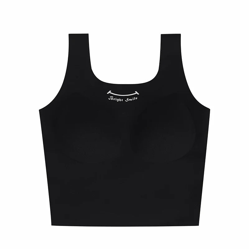Shantou Wholesale Custom logo Trend Sport Bra tank Top Fitness High Elasticity Lingerie Women's Seamless Skin Yoga Gym Vest