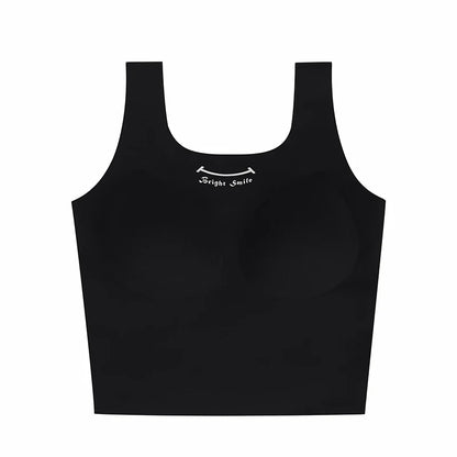 Shantou Wholesale Custom logo Trend Sport Bra tank Top Fitness High Elasticity Lingerie Women's Seamless Skin Yoga Gym Vest