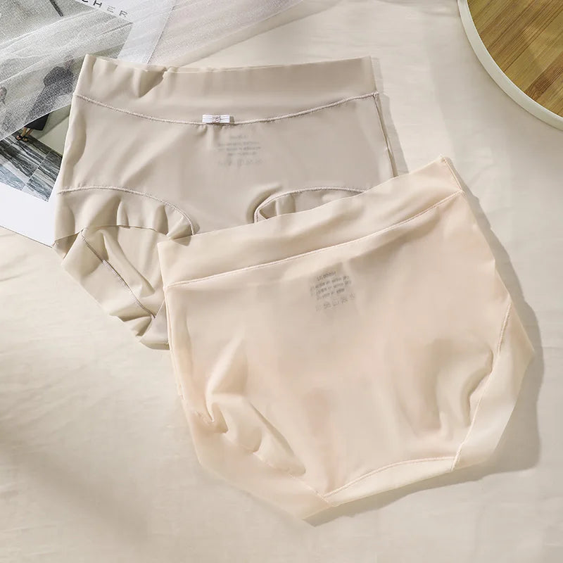 Wholesale Breathable Solid High Cut Sexy Women's Plus Size L XL 2XL 3XL Mid-Rise Slightly Transparent Underwear Panties Briefs