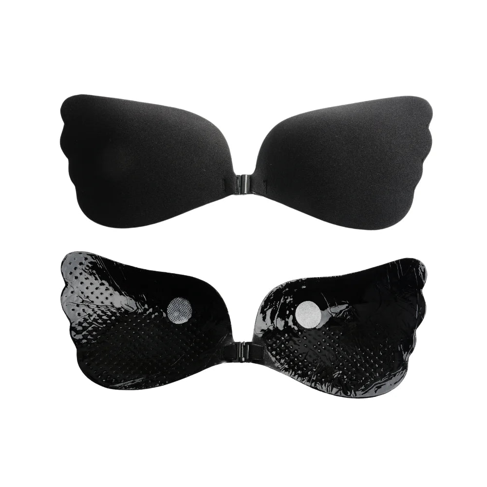 Eady Ship Natural Shape Push Spandex/Nylon Sexy Wire-Free Breathable Perforated Adhesive Bra Daily Wear Office Blouse Backless
