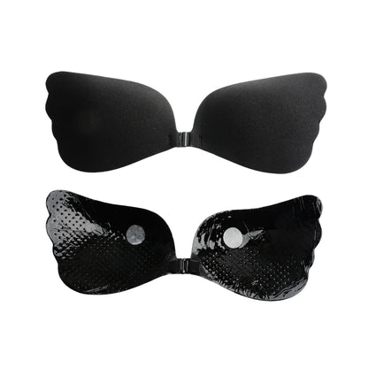 Eady Ship Natural Shape Push Spandex/Nylon Sexy Wire-Free Breathable Perforated Adhesive Bra Daily Wear Office Blouse Backless