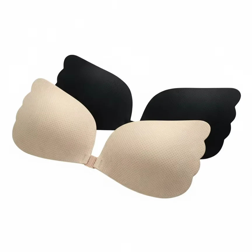 Eady Ship Natural Shape Push Spandex/Nylon Sexy Wire-Free Breathable Perforated Adhesive Bra Daily Wear Office Blouse Backless