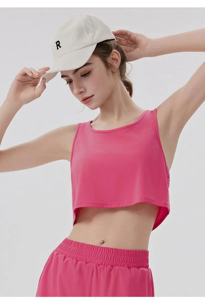 Wholesale Summer Cooling Sleeveless Leisure Crop Tops Training Comfortable Quick Dry Workout T-shirts Gym Tank Top
