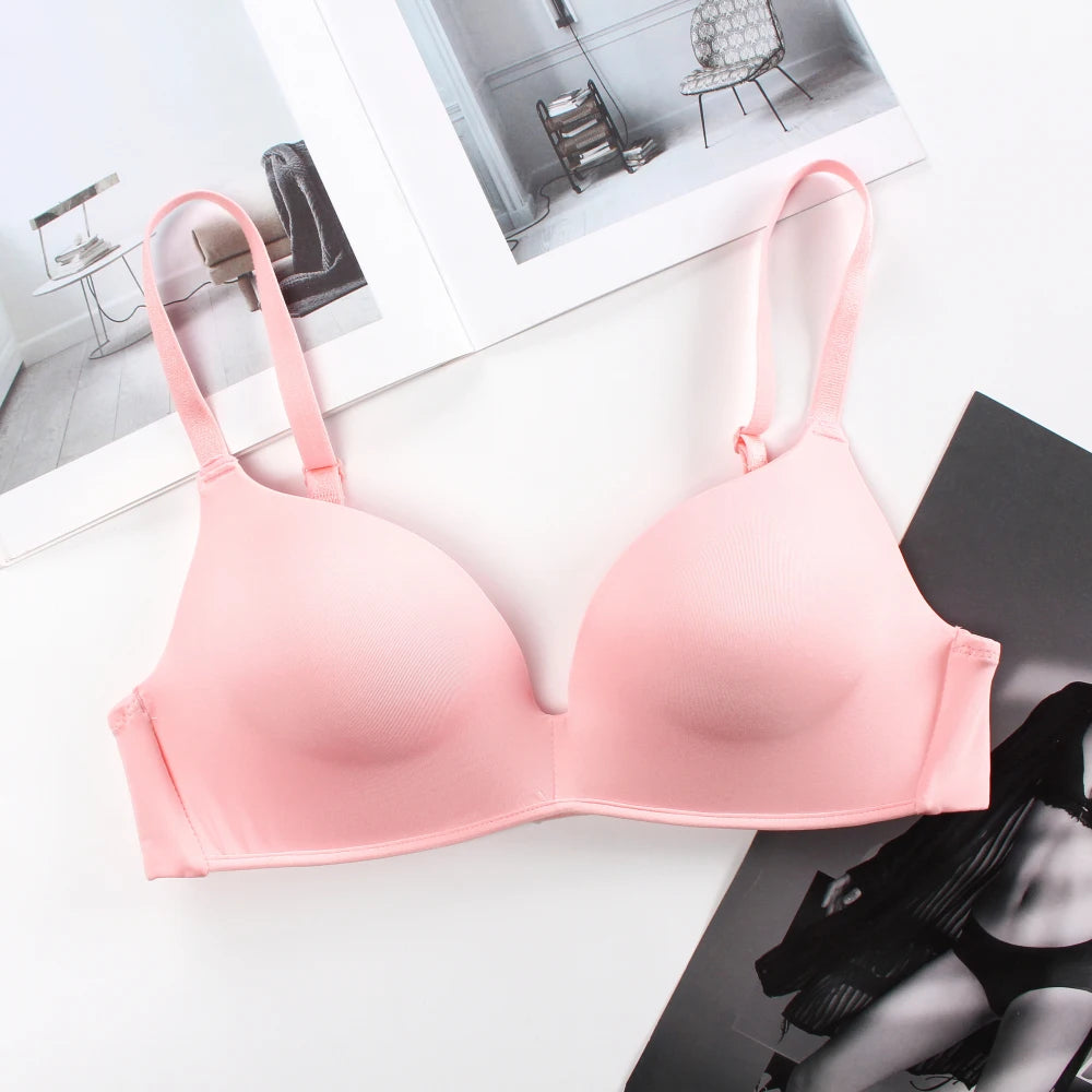 Wholesale Women Wireless Solid Color Simple Cassic T-shirt Bra