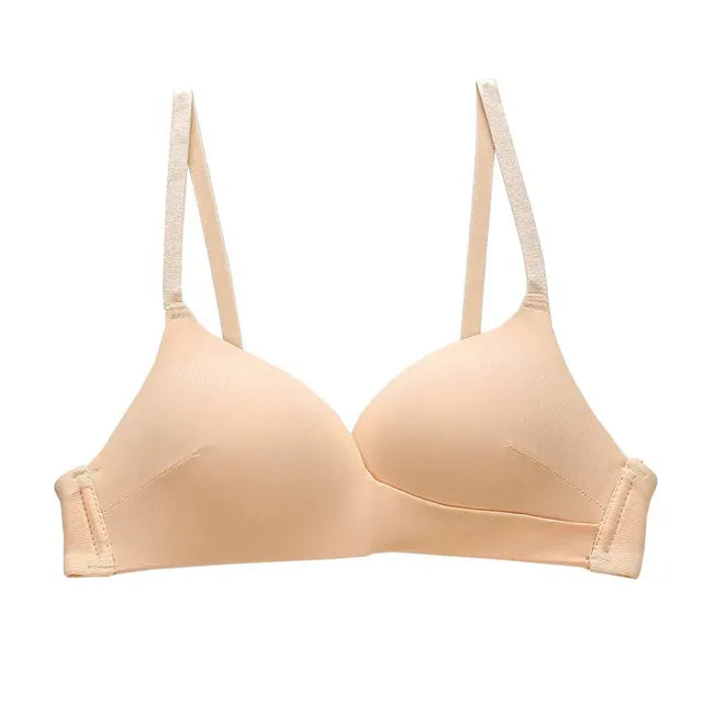 Dropshipping School Girls Fashion Simple  Solid Color Push up Wireless Adjustable T-shirt Bras Comfort Women Seamless Bra