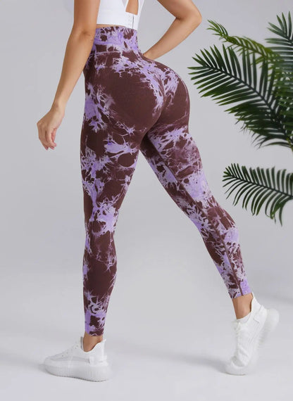 Yoga Leggings Seamless Butt Scrunch Leggings Booty Tie Dye Soft Tights Women Push up Yoga Pants Leggings for Women