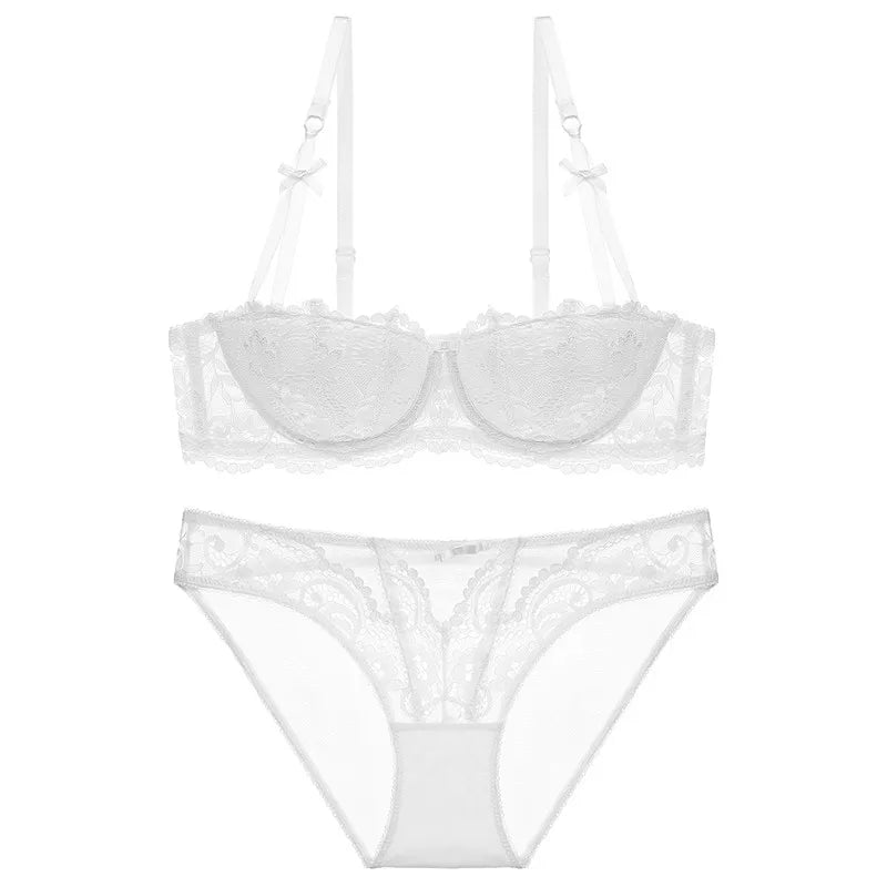 OEM ODM in Stock Gather Bra Set Sexy Women Bra Plus Size Milk Silk Insertable Bra Briefs Sets