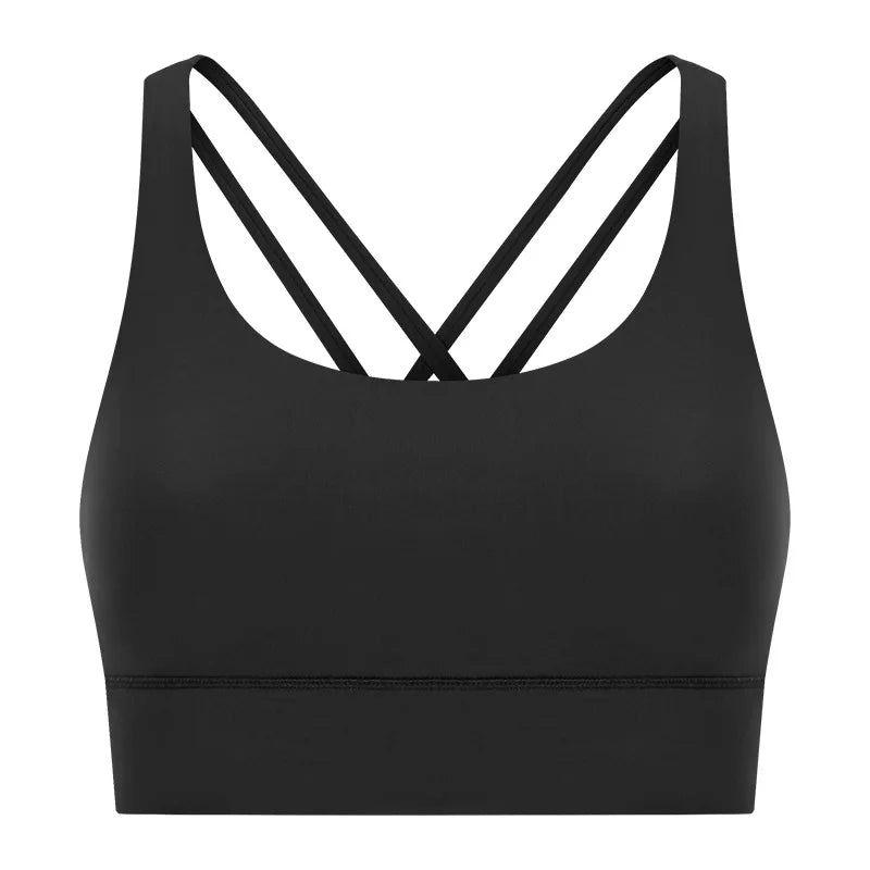 Women High Impact Fitness Yoga Wear Sexy Cross Back Sport Bra Top Fitness Wholesale