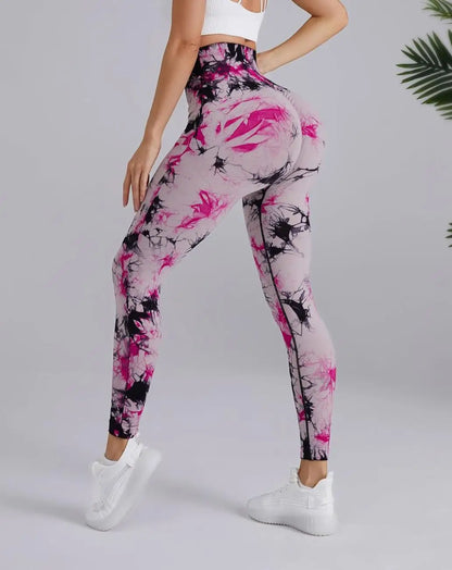 Yoga Leggings Seamless Butt Scrunch Leggings Booty Tie Dye Soft Tights Women Push up Yoga Pants Leggings for Women