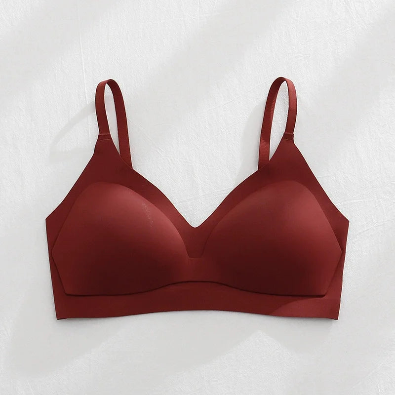 New Color Latex Underwear Gradient Jelly Bras Strap Anti-skipping Bra Wireless Backless for Women 6 Colors Available