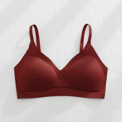 New Color Latex Underwear Gradient Jelly Bras Strap Anti-skipping Bra Wireless Backless for Women 6 Colors Available