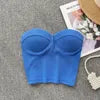 2024 Summer Sexy Crop Top Women Sleeveless Strapless Solid American Style Cami Tank Top Girls Bustier Corset Shirt Top Wholesale