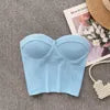 2024 Summer Sexy Crop Top Women Sleeveless Strapless Solid American Style Cami Tank Top Girls Bustier Corset Shirt Top Wholesale
