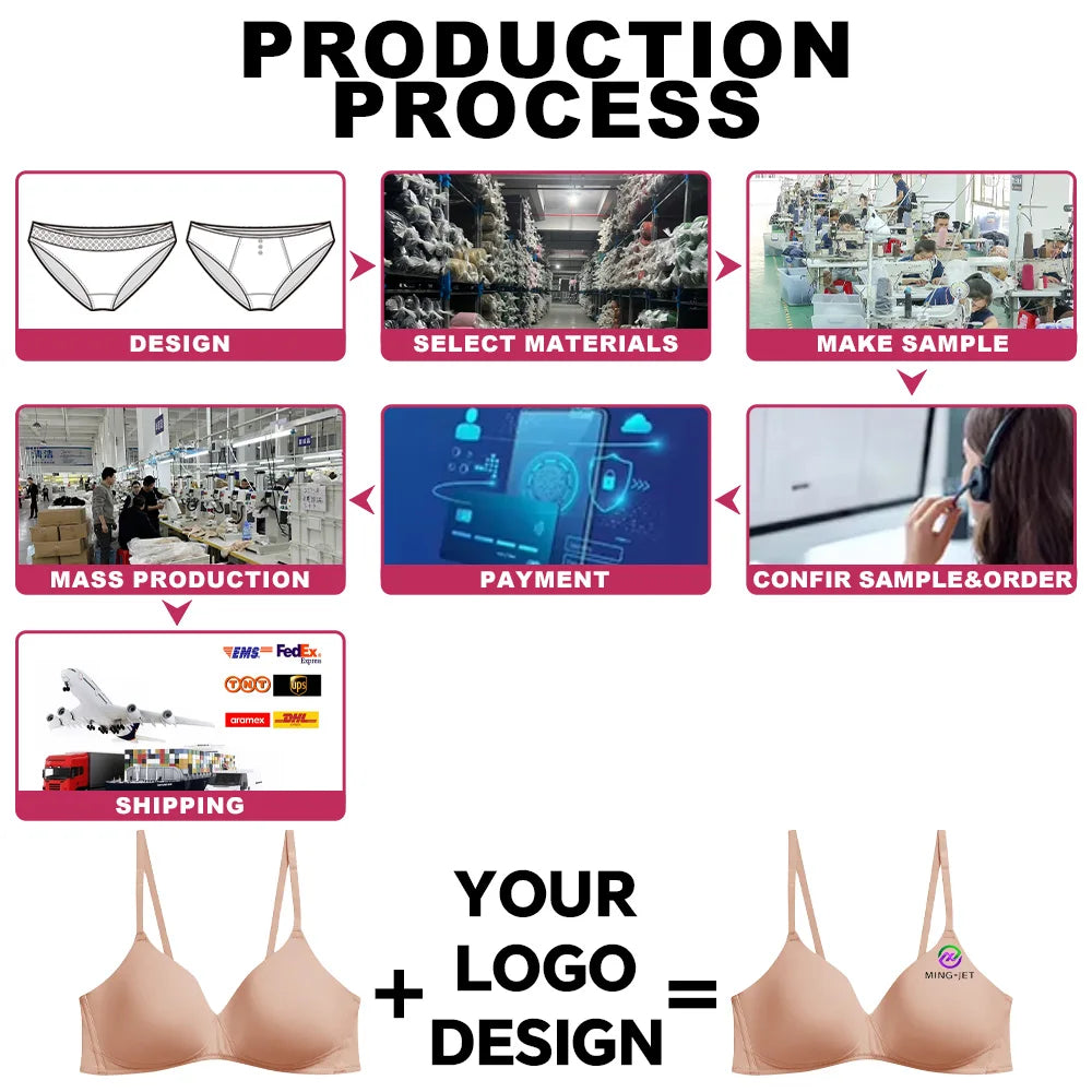Custom Women's Seamless T-Shirt Bra Smooth Cup Invisible Under Clothes Soft Underwire Push up Bra Lightly Lined Everyday Bra