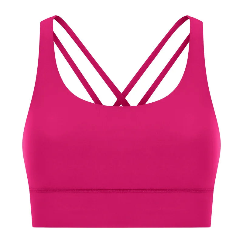 Women High Impact Fitness Yoga Wear Sexy Cross Back Sport Bra Top Fitness Wholesale