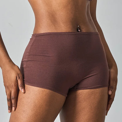 SK1226-4 Panties Cotton Women Flat Crotch Underpants for Lounge  Wear High Elastic Breathable Boyshort Comfortable Boxer