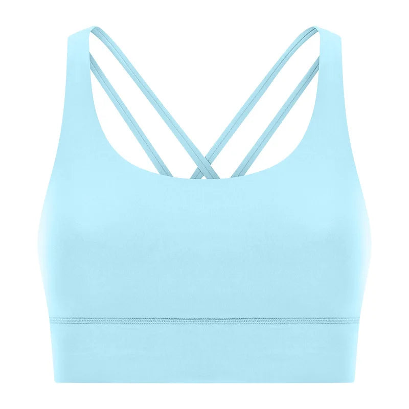 Women High Impact Fitness Yoga Wear Sexy Cross Back Sport Bra Top Fitness Wholesale
