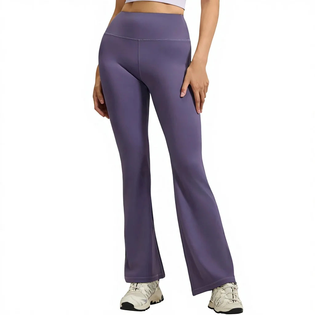 Women's XL Yoga Flared Pants High Waist Quick-Drying Breathable Hip-Lifting Wide Leg Pilates Elastic Waist Closure Solid Pattern