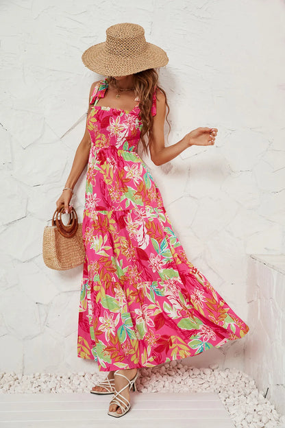 2024 Women's Summer Casual Beach Dress Sexy Digital Printed Dress with Straps Wrapped Chest High Waist Eco-Friendly