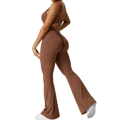 Women's Backless Yoga Jumpsuit Push up Yoga BodySuits Gym Fitness Workout Clothes Sportswear One Piece Tracksuit Shapewear