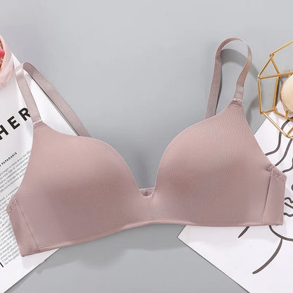 Fashion Girls Cheap Bras Comfortable Padded Wire Free Thin Breathable 3/4 Cup One-Piece Smooth T-Shirt Bra Asian Girls