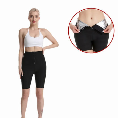 Custom High Waist Women's Elastic Training Shorts Body Shaper Biker Sweat Trainer Leggings for Home Yoga Weight Loss Sauna Pant