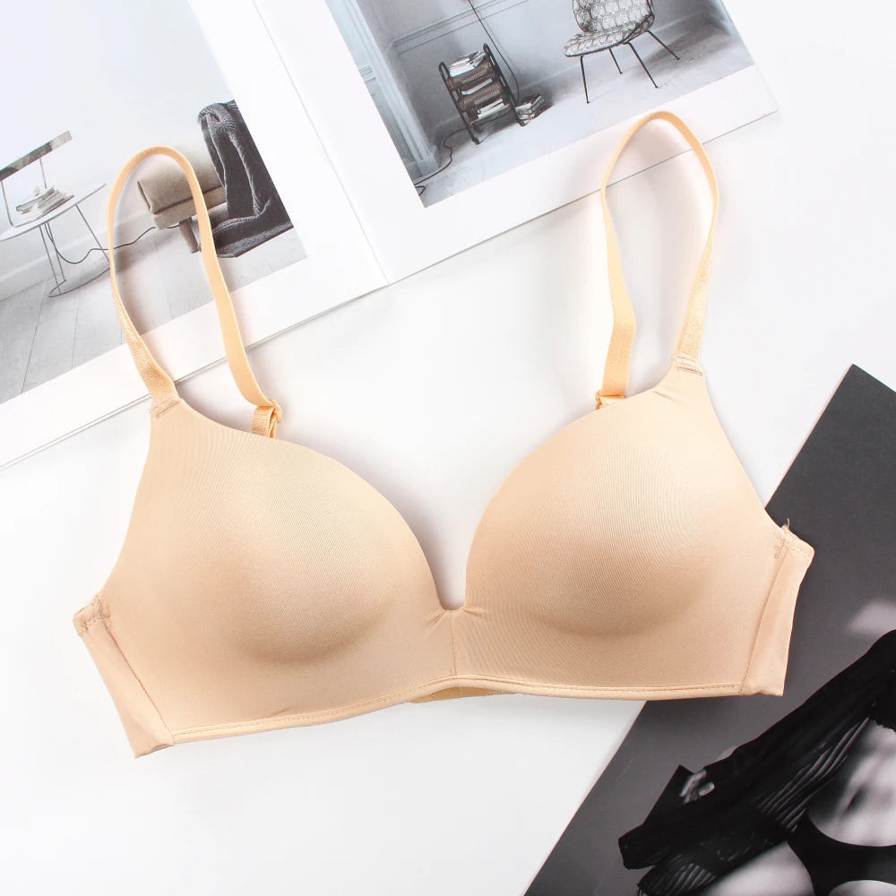 Wholesale Women Wireless Solid Color Simple Cassic T-shirt Bra