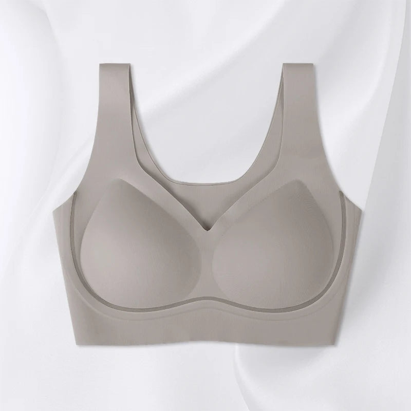 Aiermei Factory New Style Dropshipping Products Anti Droop Bra Seamless Jelly Ice Silk Bra for Women Tank Tops With Built in Bra