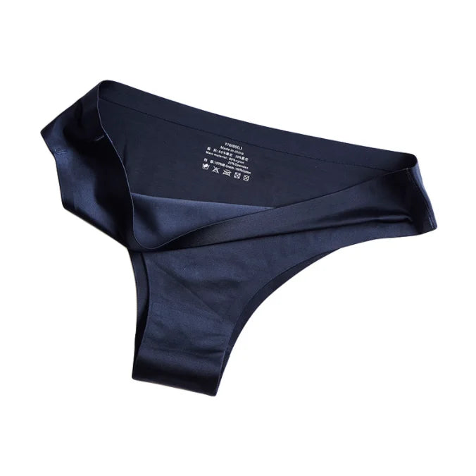 Low Waist Seamless Ice Silk Nylon Panties Women Breathable Sexy Luxury Ladies Nylon Thong Brief Underpants Factory Price