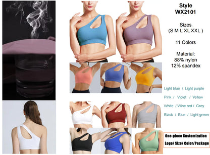 New Sexy Cross Strap Backless Plus Size Sports Bra Womens Gym Set with Seamless Thick Yoga Bra Printed Pattern Low Shipping Cost