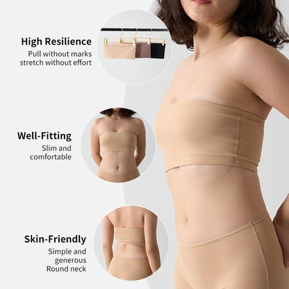 SK1231 Women's Butter Bra Strapless One Piece High Elastic No Padded Slim Bra