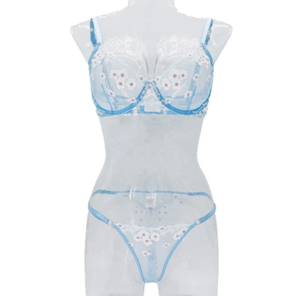 Hot Autumn New French sweet printed embroidered mesh fabric see-through comfortable gathering romantic