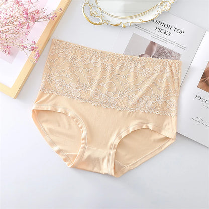 Hot Sale 6XL High-Rise Women's Solid Knitted Briefs Elastic Large Size Breathable Plus Panties