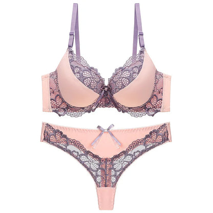2022 New Fashionable 36 Bra Size Lace Bra New Design Sexy Padded Cheap Bra Set