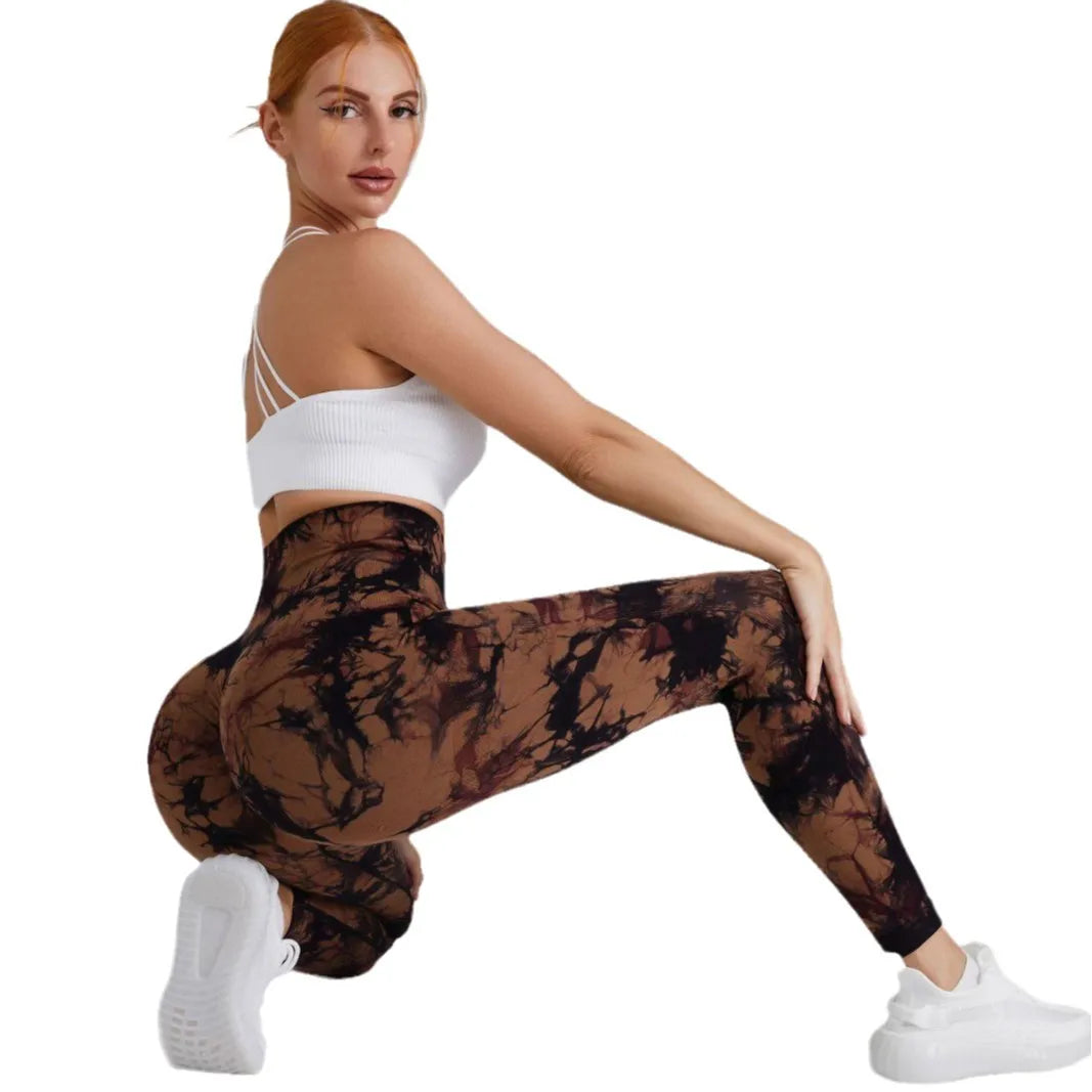 Yoga Leggings Seamless Butt Scrunch Leggings Booty Tie Dye Soft Tights Women Push up Yoga Pants Leggings for Women