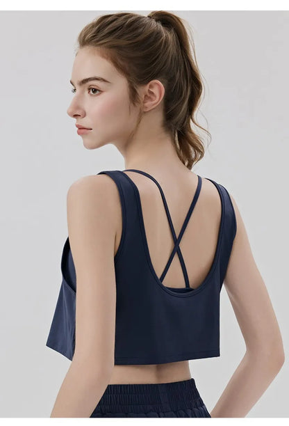 Wholesale Summer Cooling Sleeveless Leisure Crop Tops Training Comfortable Quick Dry Workout T-shirts Gym Tank Top