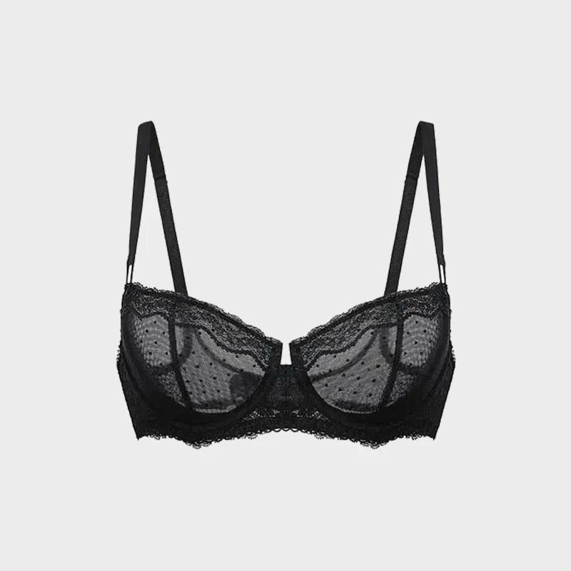 Seamless Lace Knitted Push Up Bra Women Underwire Support 3/4 Cup Breathable Quick Dry Eco-Friendly Lingerie
