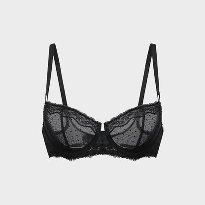 Seamless Lace Knitted Push Up Bra Women Underwire Support 3/4 Cup Breathable Quick Dry Eco-Friendly Lingerie