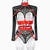 Women Sexy Fashion Lingerie Set With White Lace Straps Lingerie Corset Lace Underwire Racy Muslin Sleepwear Underwear Tops 0950